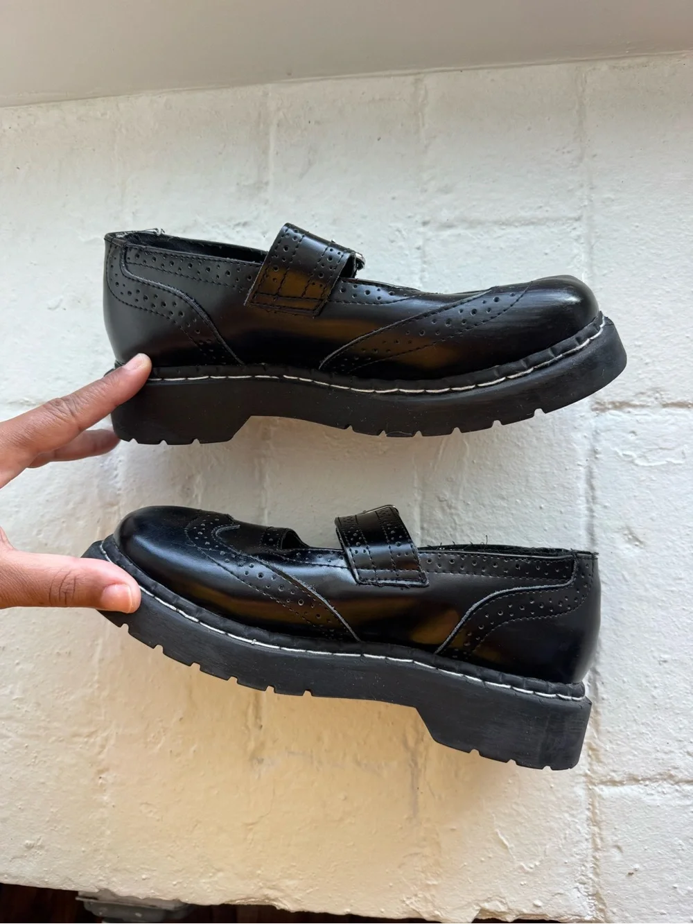 T.U.K Black Mary Jane Buckle Shoes